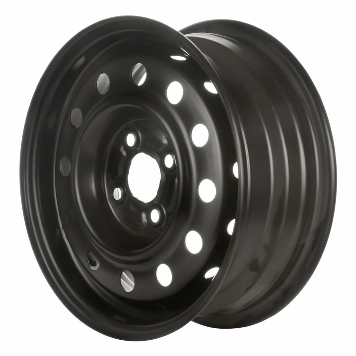 Pre-Owned Original Equipment  Painted Black Steel Wheel 14 x 5.5 9593548 fits 2003-2005 Saturn Ion (Good)