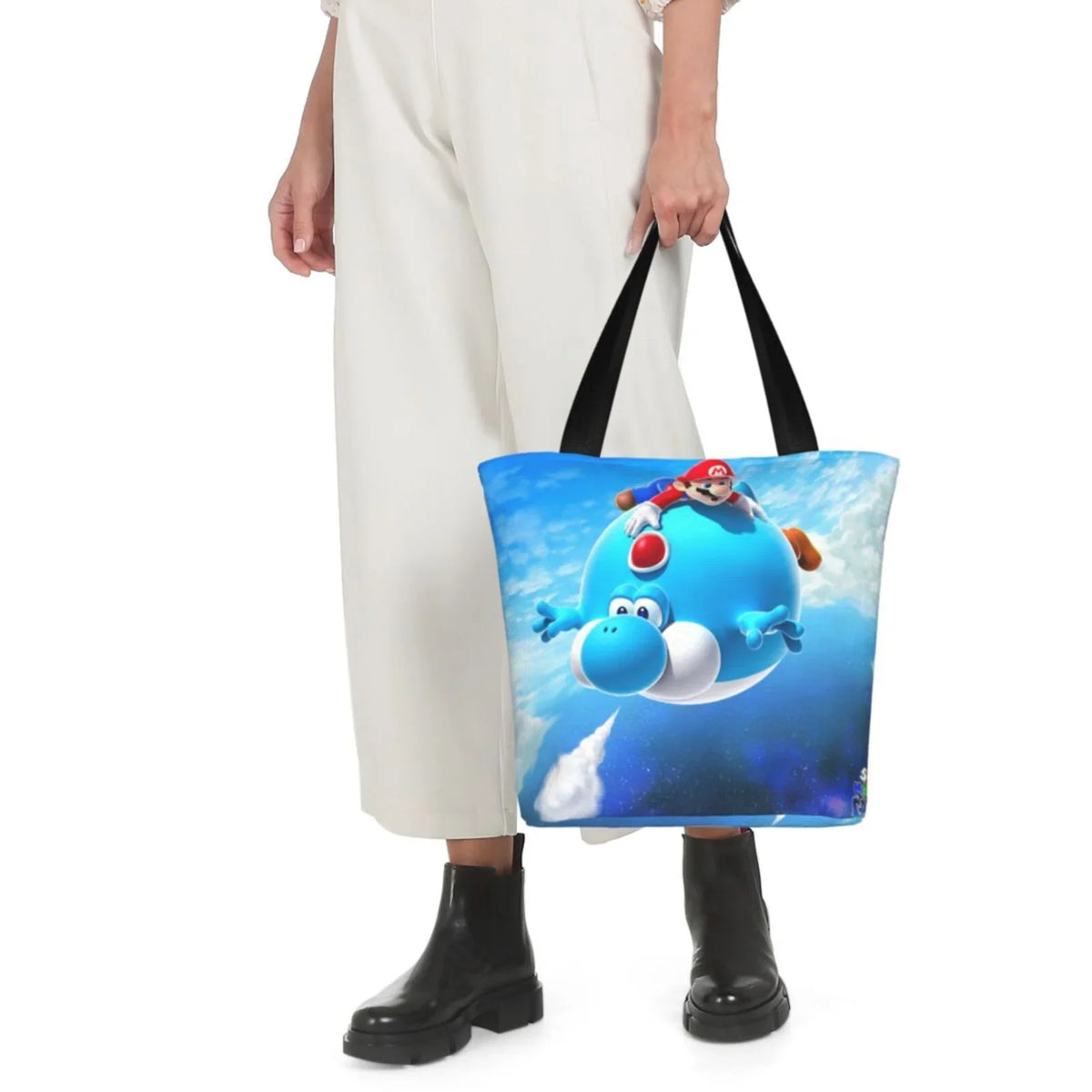 Game Super Mario Galaxy Women's Tote Bag Large Capacity Shoulder Handbag For Travel Beach Shopping Business Work School