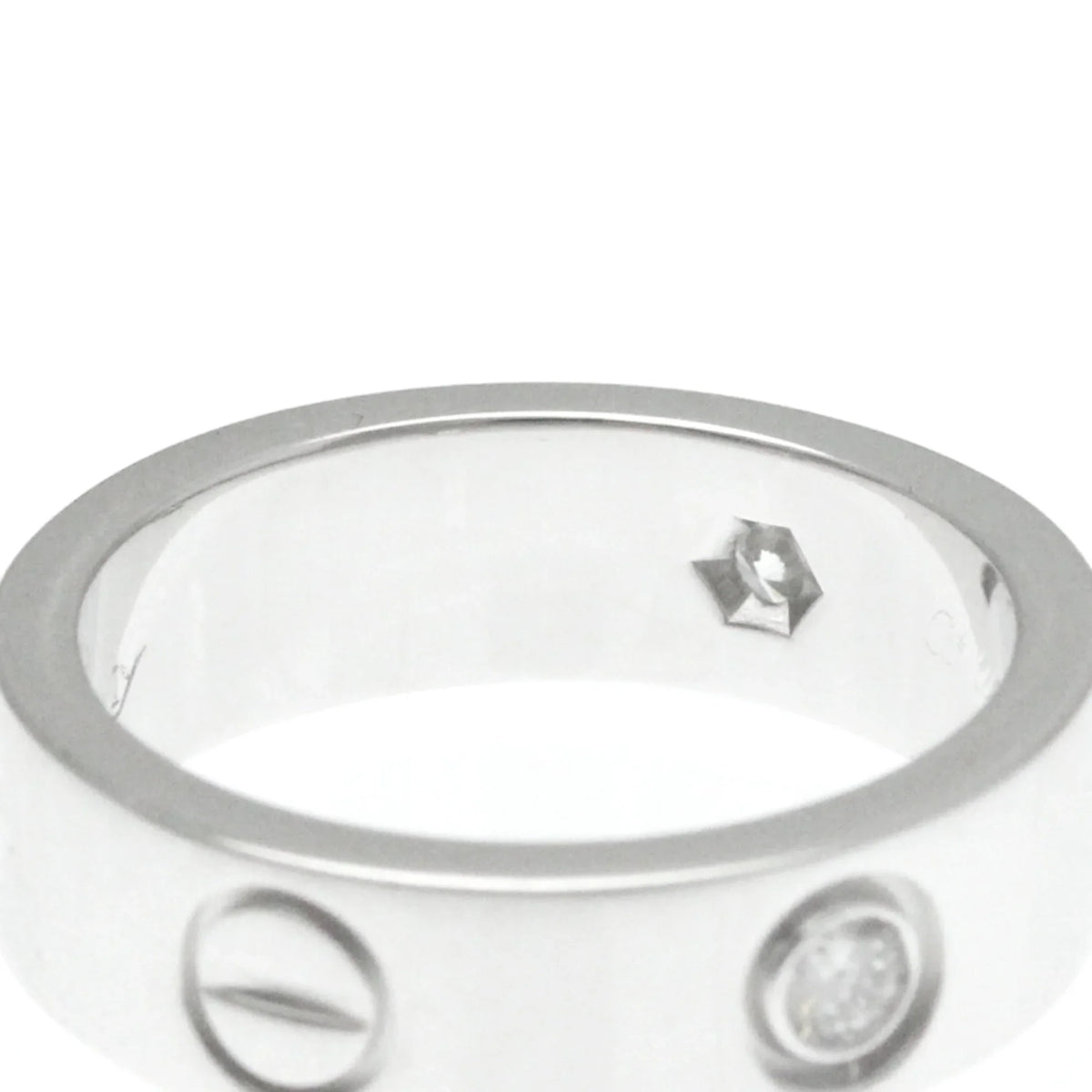 Pre-Owned Cartier Love Love Ring White Gold (18K) Fashion Diamond Band Ring Silver (Good)