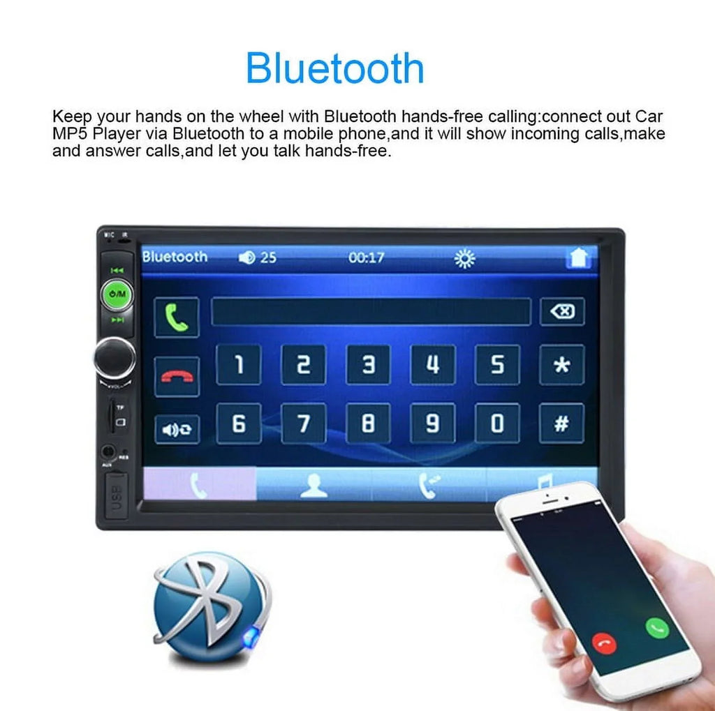 Polarlander Double Din Car Stereo Car Audio 7-inch  Touch Screen Car radio Player Bluetooth with Multimedia     /4/3 Mirror Link Function