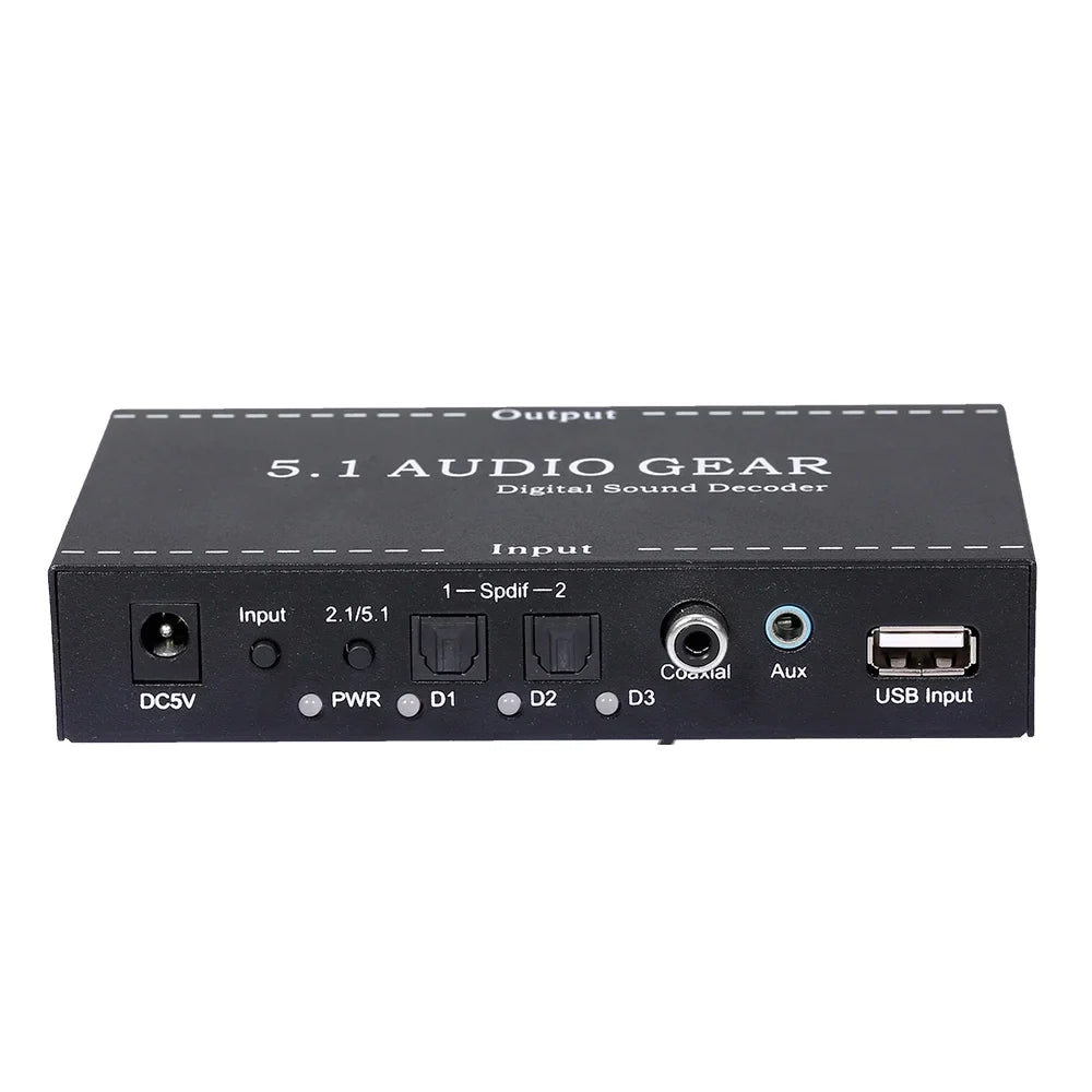 Nebublu Digital Audio Decoder,Audio Sound Decoder 5.1 Audio Sound Converter 3.5mm Audio Dolby  Audio Converter 3.5mm Sound Decoder Audio Montloxs Ajcoflt Noprm Audio Decoder Audio Decoder -