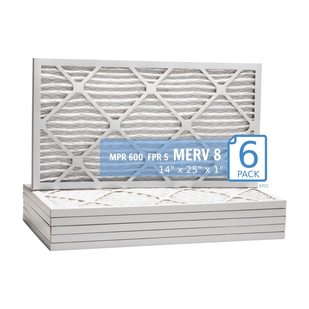 14x25x1, Purolator Hi- 40 Extended Surface Pleated Air Filter, Mechanical  8, (6 Pack)