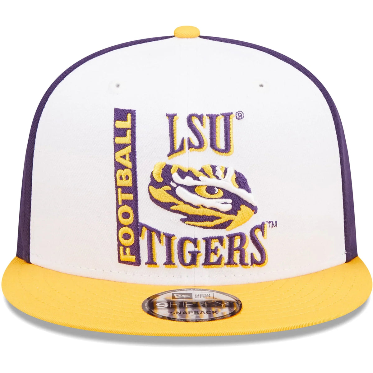 Men's New Era White/Purple  Tigers Retro Sport 9FIFTY Snapback Hat -
