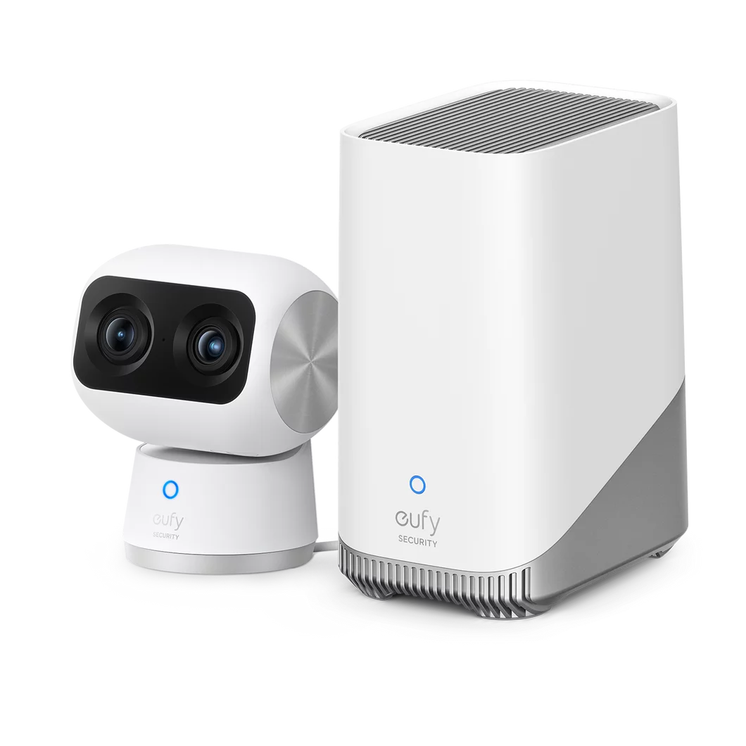 eufy Security Indoor Cam  with HomeBase 3, Dual Cameras, 4K  Resolution Security Camera with 8× Zoom and 360° , Human/Pet , Dual-Band Wi-Fi 6