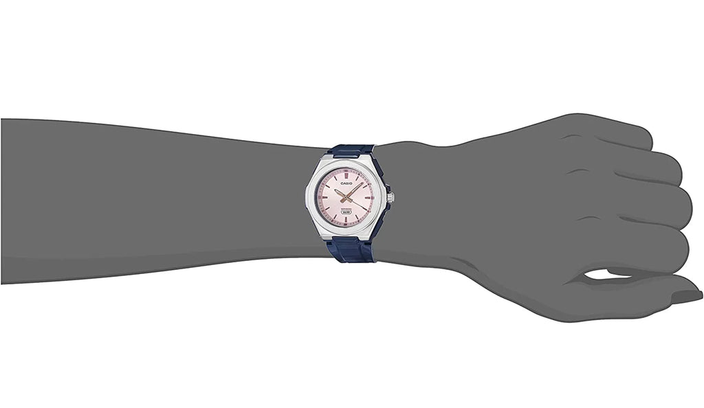 Casio Female Adult's Analog Quartz 100m Pink Dial Blue Resin Watch -2EV