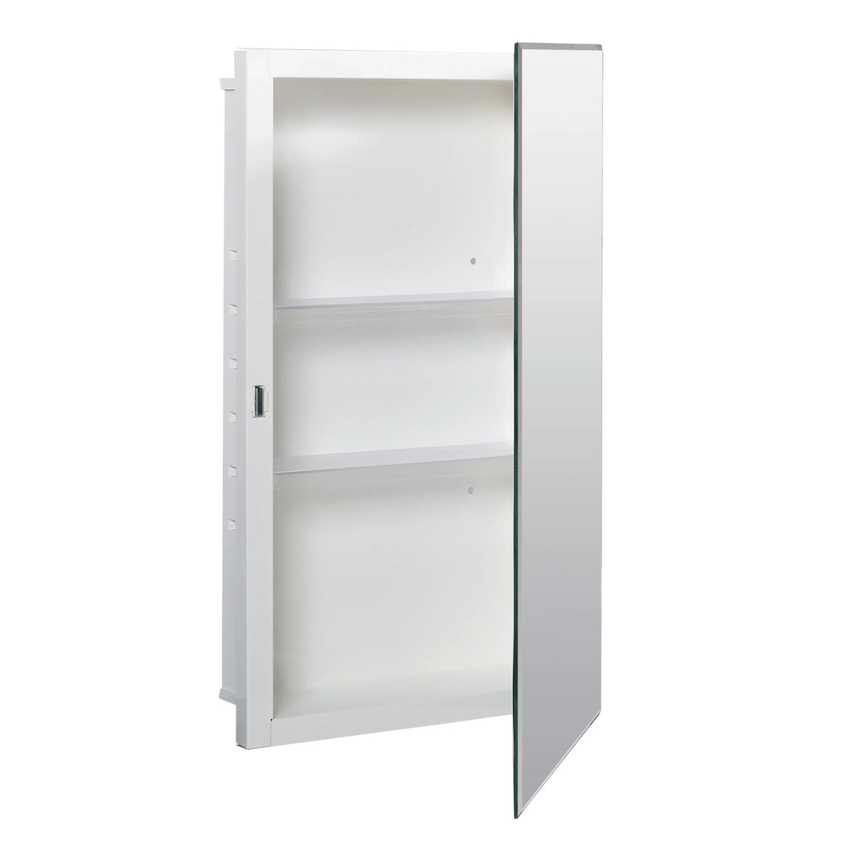Zenna Home Frameless Mirror Rectangle Steel Medicine Cabinet, 16" x 26", Recessed or Surface-Mount