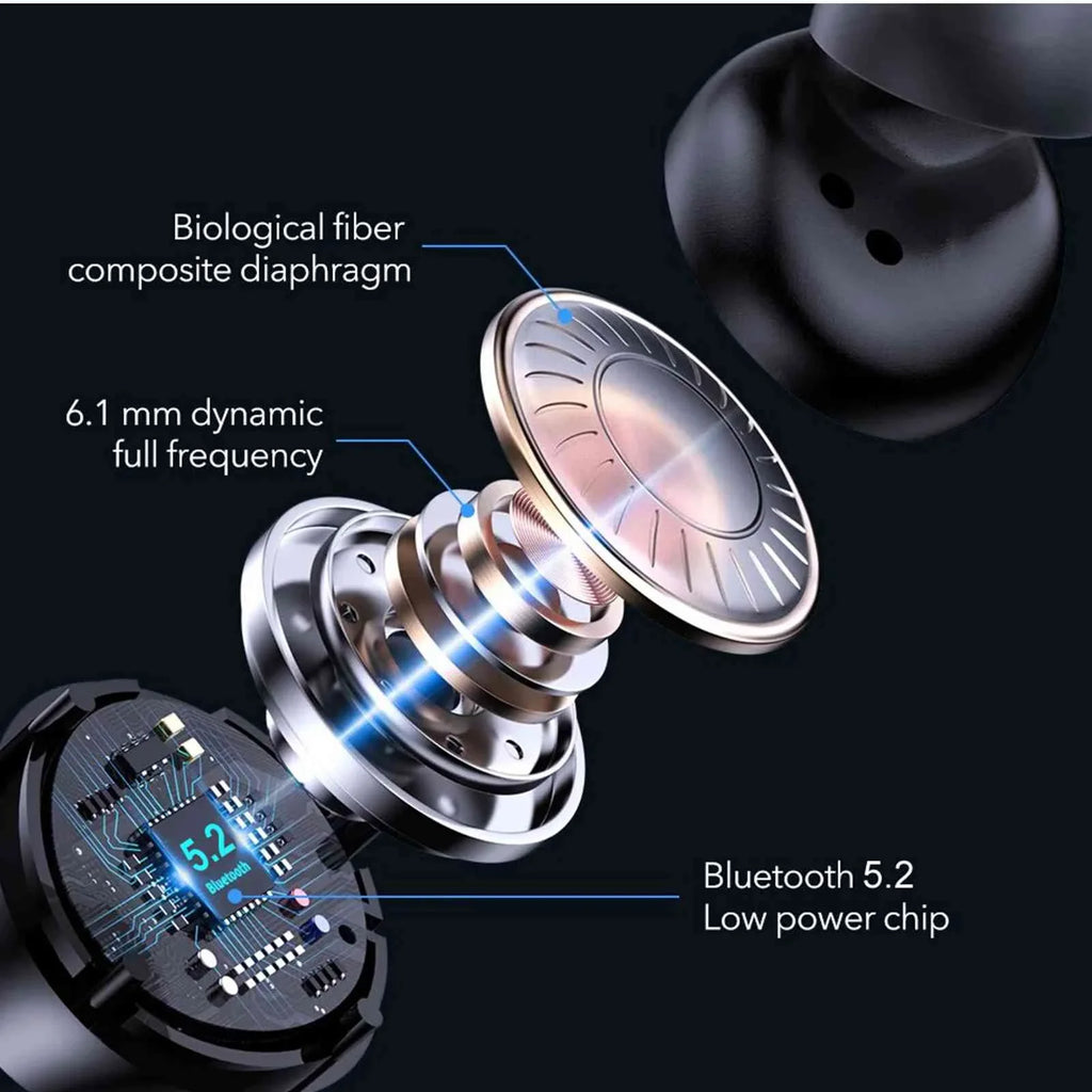 UrbanX True Wireless Bluetooth Earbuds + Charging Case, Black, Dual Connect,  Water Resistance, Bluetooth 5.2 Connection, Balanced, Bass Boost Compatible with Lenovo Tab  Gen 2