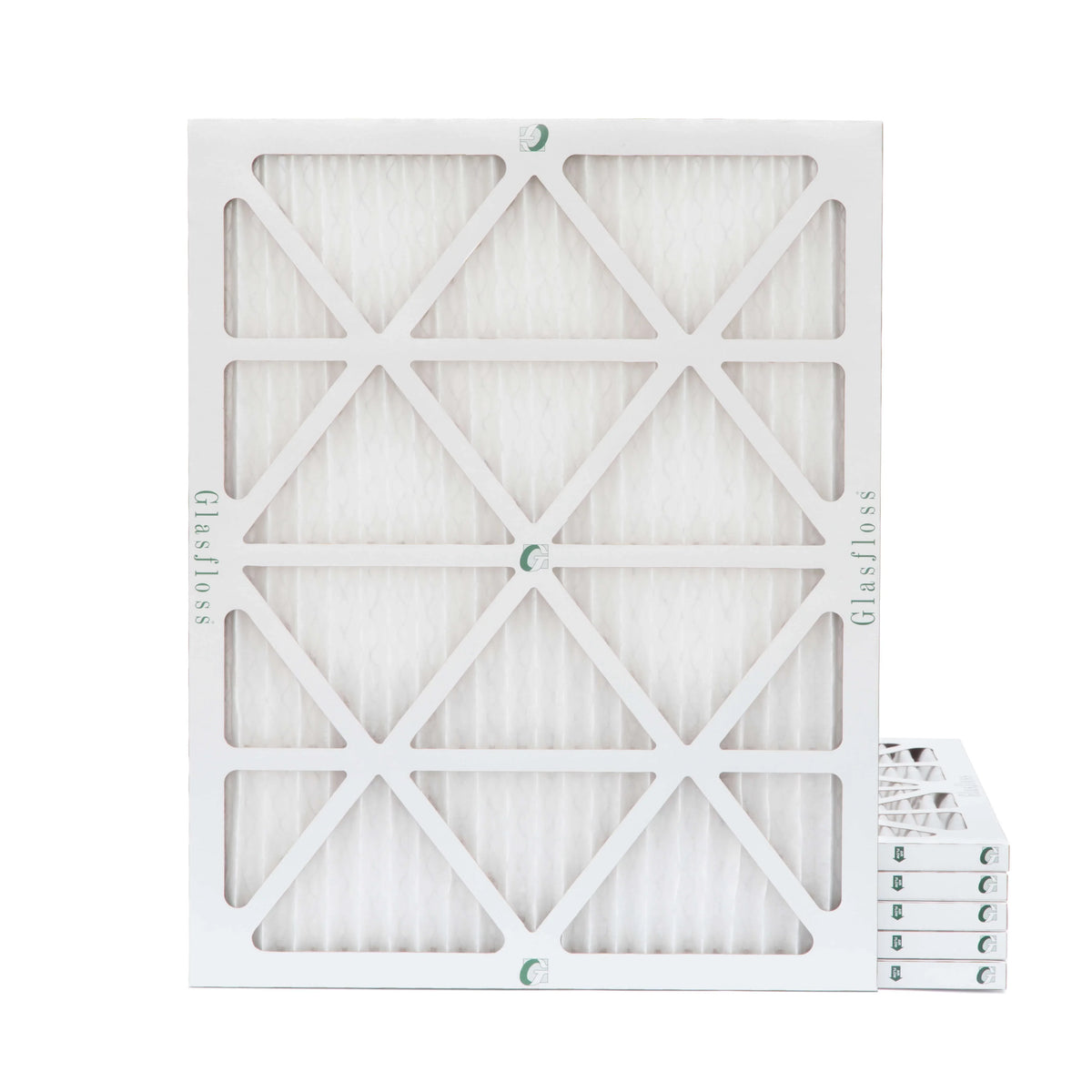 6 Pack of 15x20x1  13 Pleated Air Filters by Glasfloss. Actual Size: 14-1/2 x 19-1/2 x 7/8