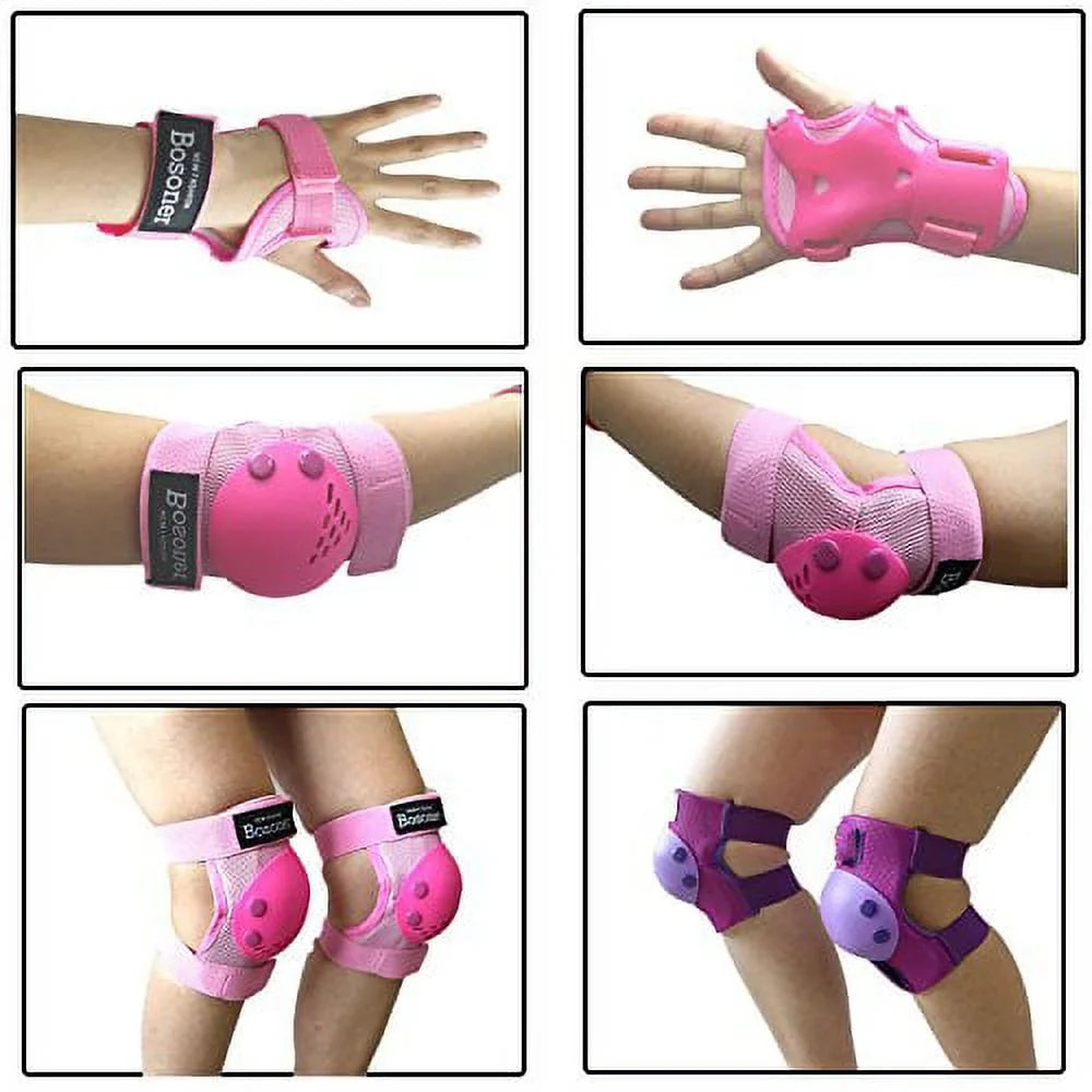 Kids/Youth Knee Pads Elbow Pads Wrist Guards Set for Years, Child Protective Gear Set for Roller Skates, Cycling,  Bike, Skateboard, Inline Skating, Scooter Riding Sports Small (3-7 years) Purple