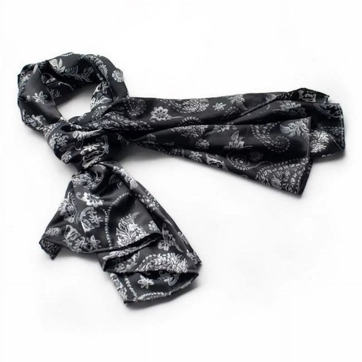 '-- Blancho Black Flower and Paisley Noble Decent Soft Natural Silk Scarf/Wrap/ShawlLarge