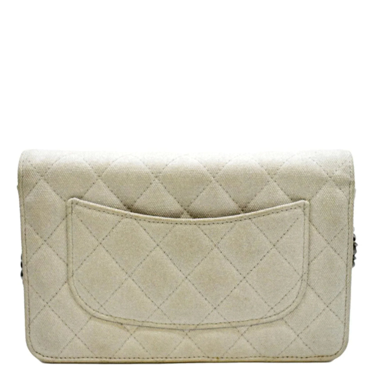 Pre-Owned  Classic 2.55 Reissue Space Charm Quilted Canvas  Crossbody Bag Light Grey