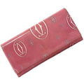 Pre-Owned Cartier Bifold Long Wallet Pink Happy Birthday  Leather 2C Motif Ladies (Fair)