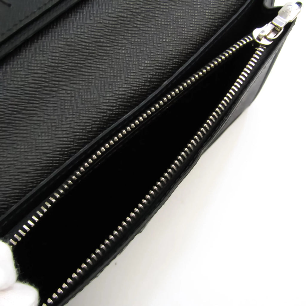 Pre-Owned Louis Vuitton Epi Portefeuille Brazza  Men's Epi Leather Long Wallet (bi-fold) Noir (Good)