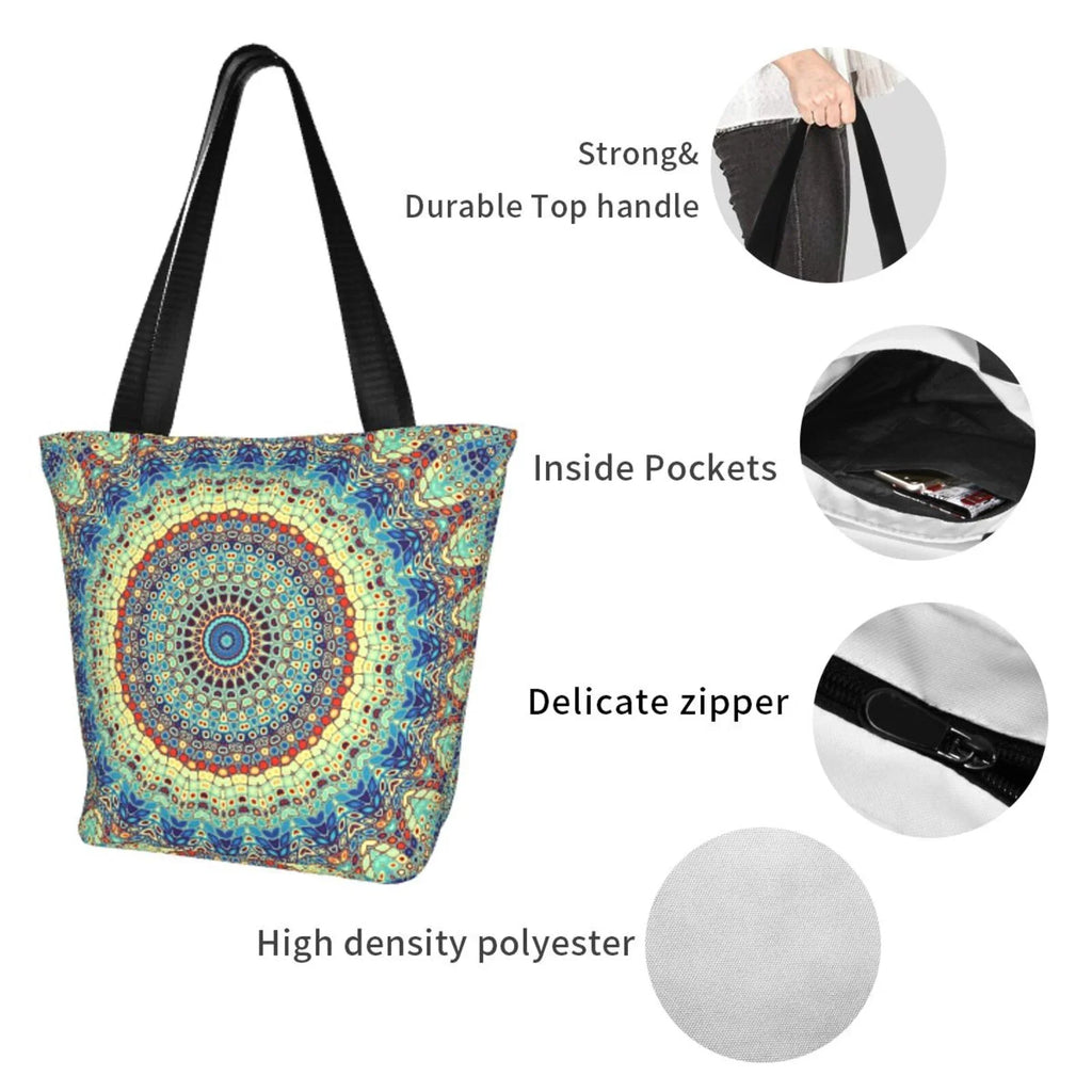Lukts Round Mandala1 Tote Bag,Shoulder Bag Women' Hobos Handbags Large Capacity Shopping Bag
