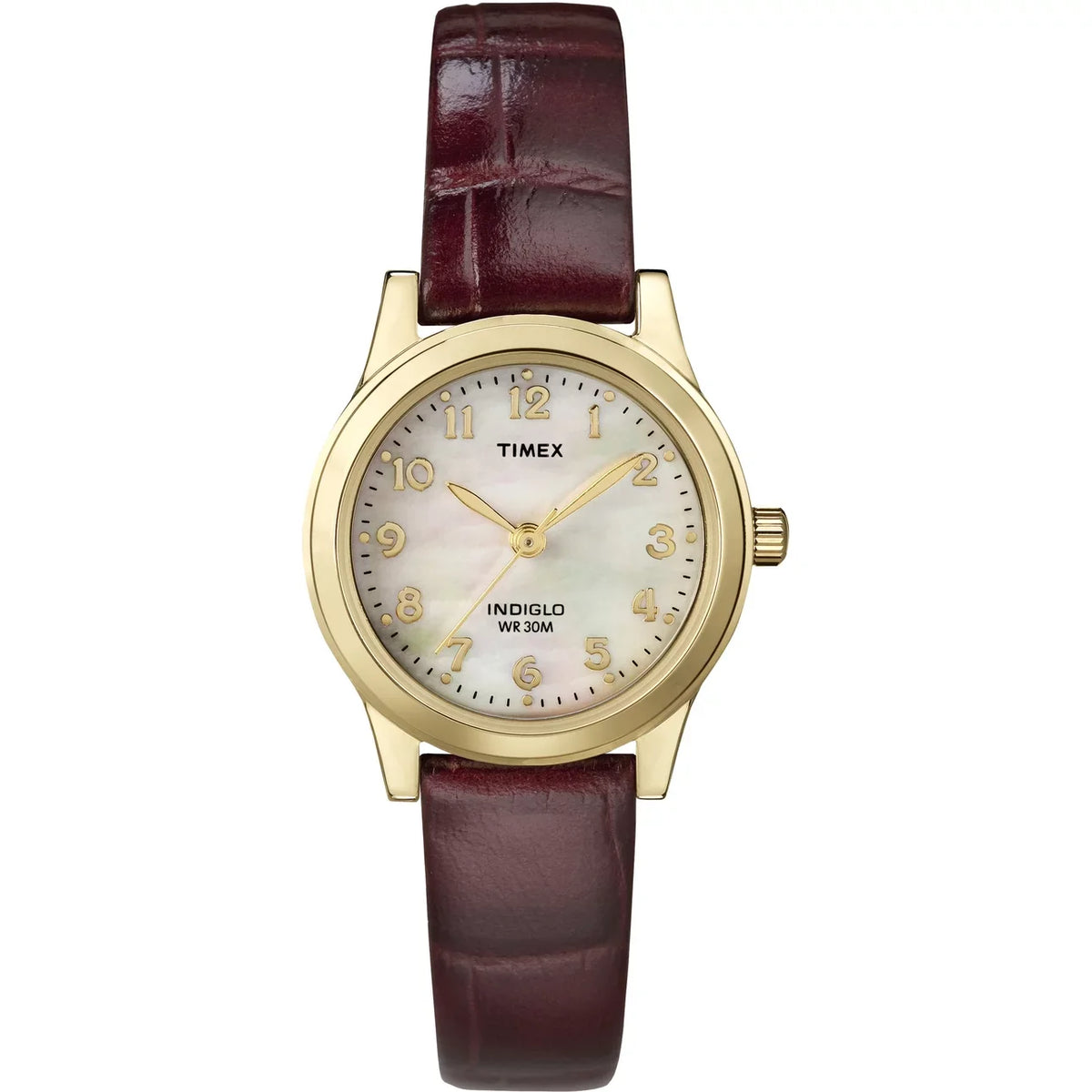 Timex Women's Essex Avenue Gold/Burgundy/ 25mm Dress Watch, Leather Strap
