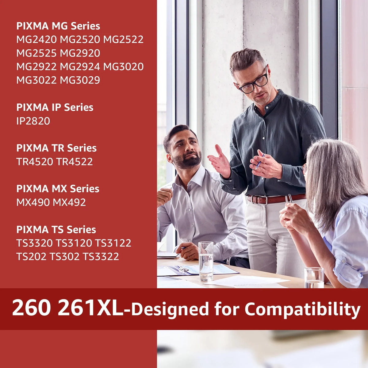 '-260XL/-261XL Ink Cartridges Compatible for Canon 260 and 261 Ink Cartridges, for Canon Ink 260XL 261XL fit for Canon Pixma    Printers(1 Black, 1 Color)