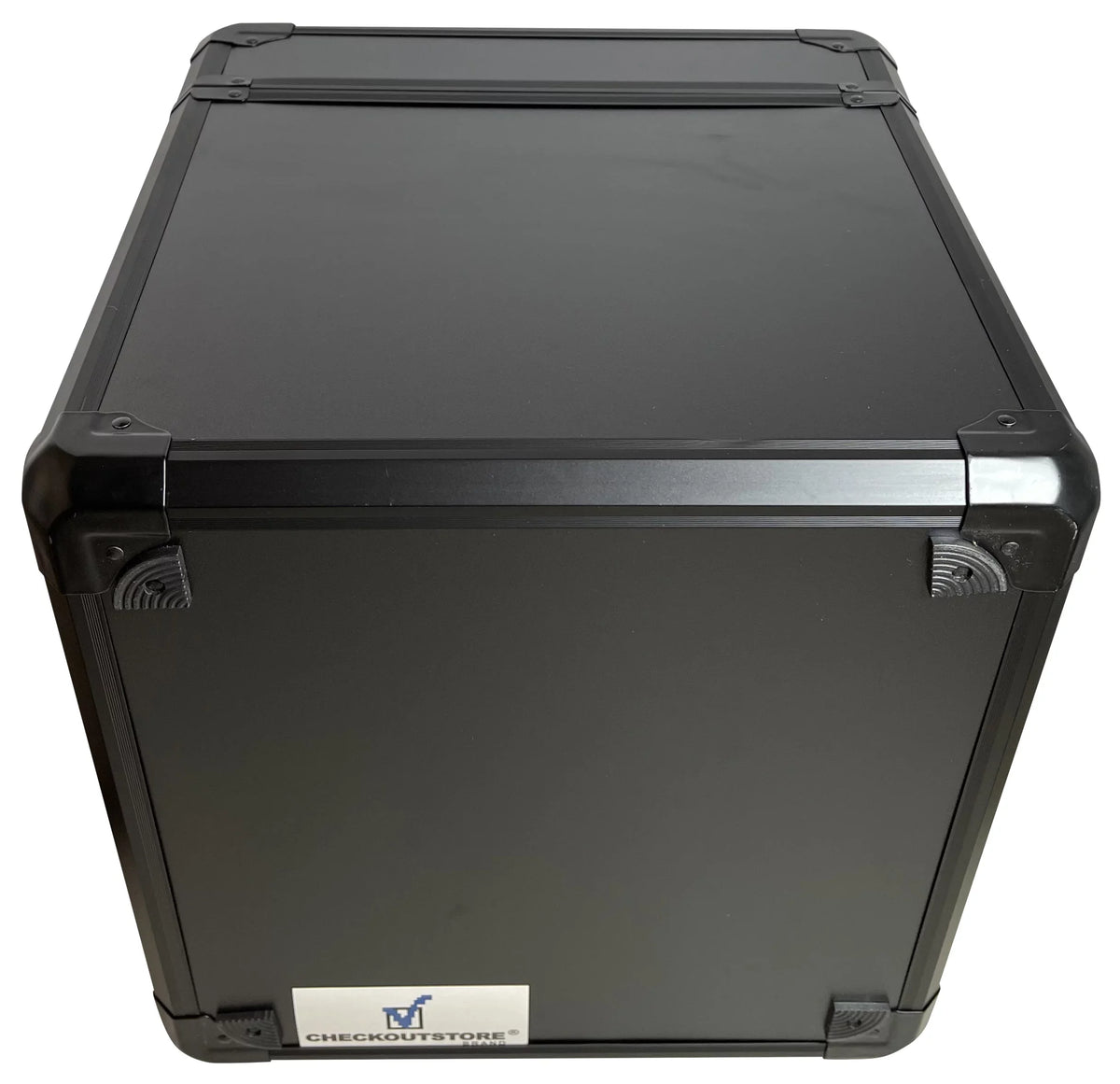 CheckOutStore Black Limited Aluminum 12"  Vinyl Record Storage Box (Holds 100 Records)