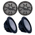 Two Wet Sounds Revo 10" Subwoofers & Grills - Black Subwoofers & Black Closed Face  Grills - 4 Ohm