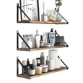 Wallniture Bora 24" Float Shelf Bathroom Wall Shelves Over the Toilets Storage Laundry Organizer, Natural Burned, Set of 3