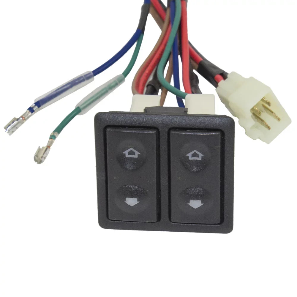 Brock Replacement Universal Power Window Switch Kit Rocker Design with Bezels, Switch & Wiring Harness Compatible with 2-Door Pickup Truck  Van Car