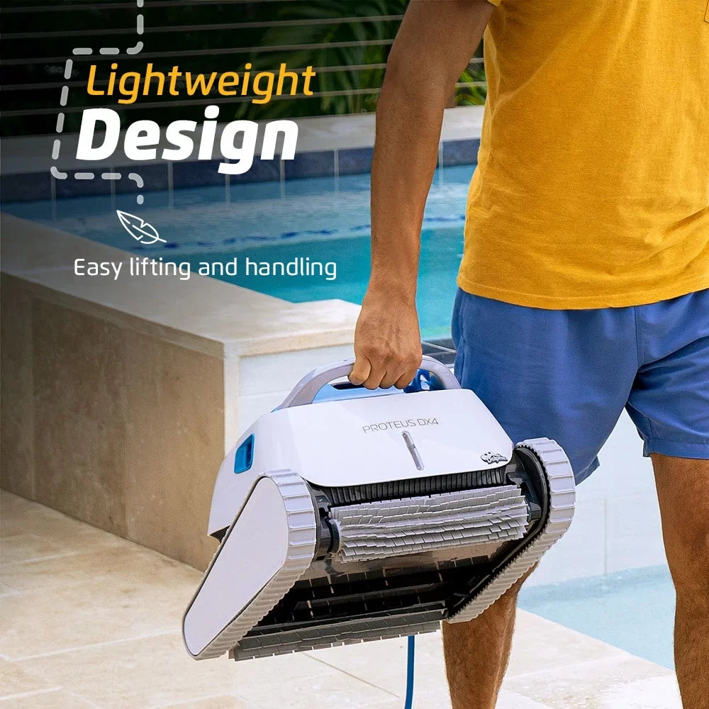 Dolphin Proteus  Robotic Pool Vacuum Cleaner — Wall Climbing Capability — Powerful Waterline Scrubbing — Ideal for All Pool Types up to 50  in Length