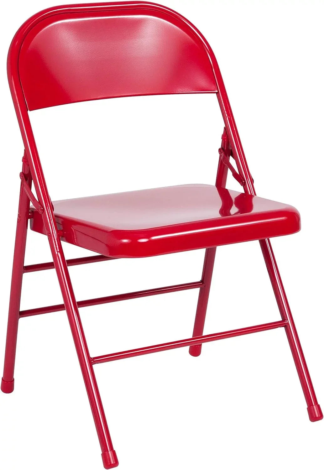 4 Pack  Series Triple Braced & Double Hinged Red Metal Folding Chair