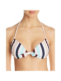 Shoshanna Womens Striped Halter Swim Top Separates White