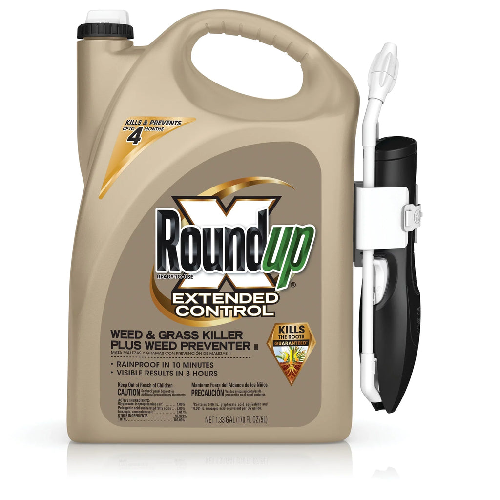 Roundup Ready-to-Use Extended Control Weed & Grass Killer Plus Weed Preventer  with Comfort Wand, 1.33 gal.