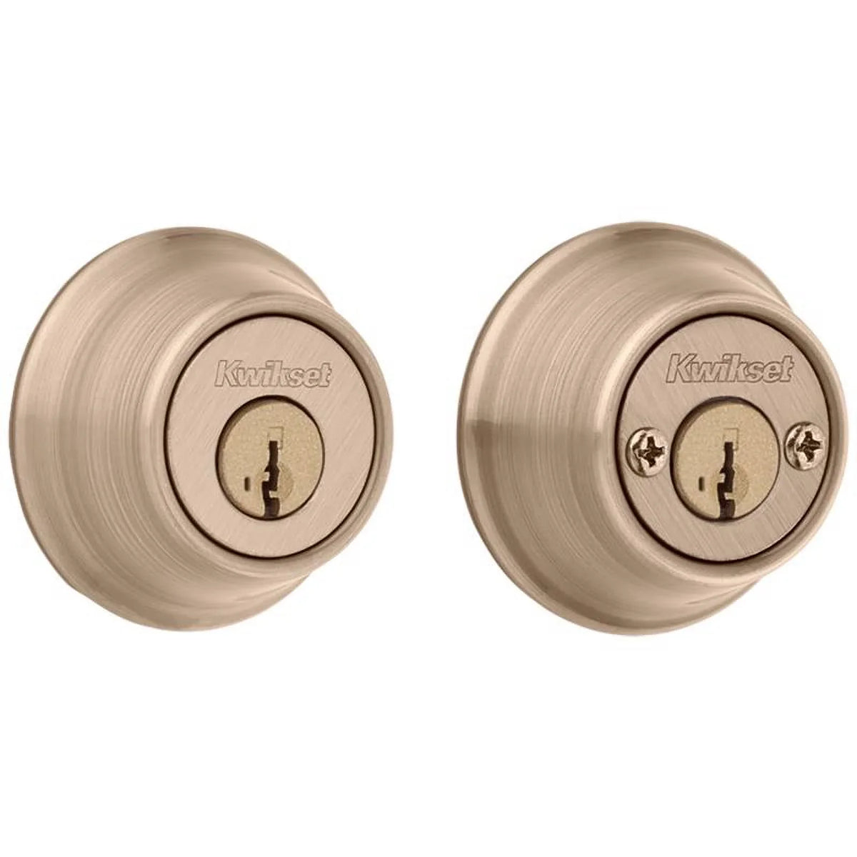 Kwikset 665 5      Security Double-Cylinder Deadbolt, Antique Brass - Quantity 1