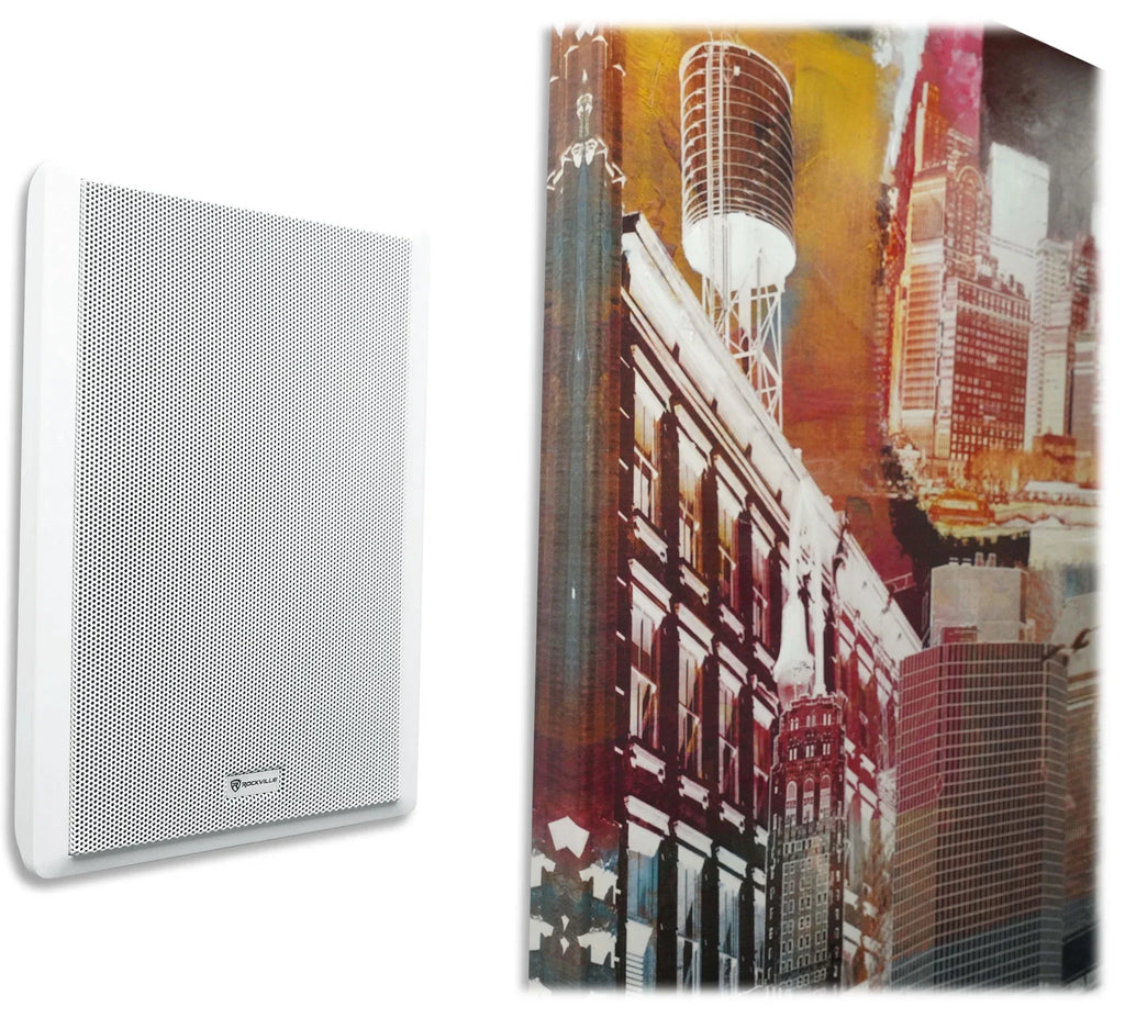 6-Zone Amplifier+4  Pendant+6 Slim White Wall Speakers 4 Restaurant/Bar/Cafe