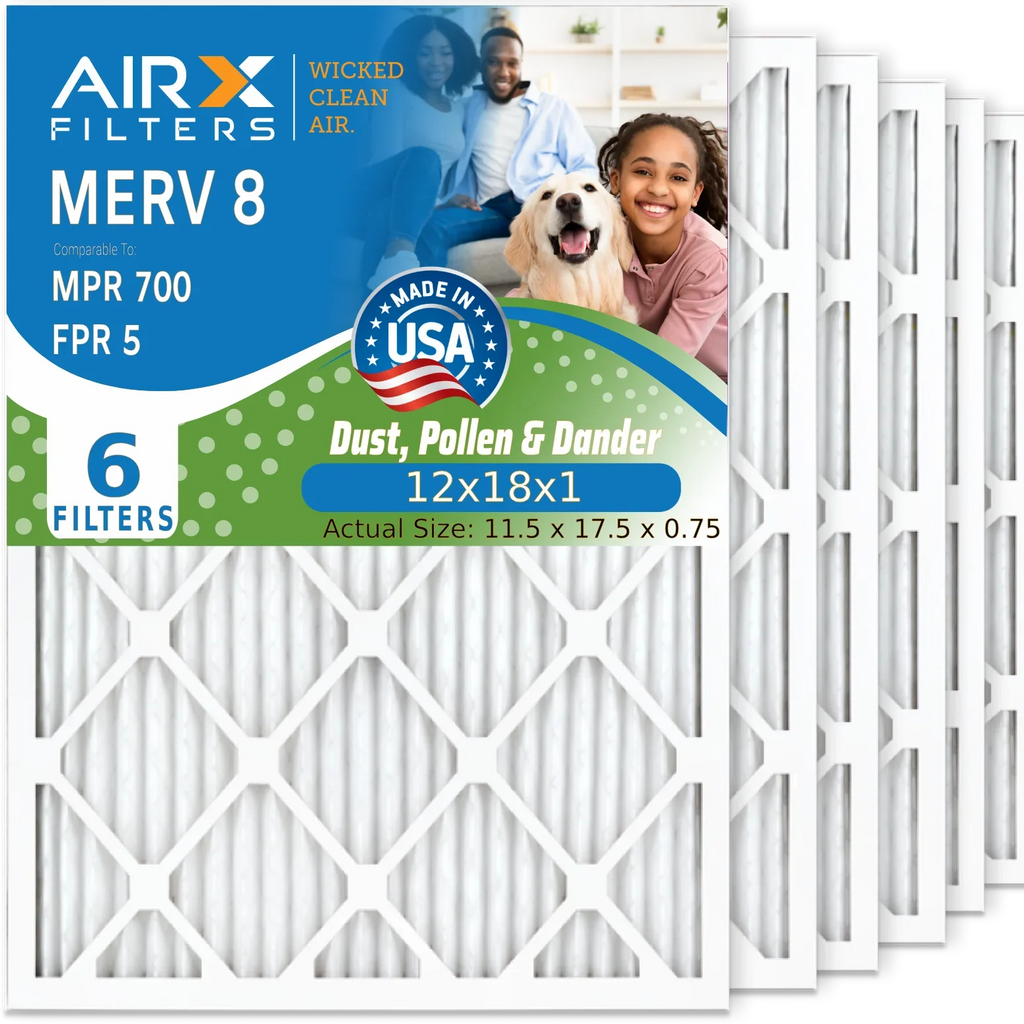 12x18x1 Air Filter  8 Comparable to  700 &  5 Electrostatic Pleated Air Conditioner Filter 6 Pack   Premium  Made 12x18x1 Furnace Filters by     .