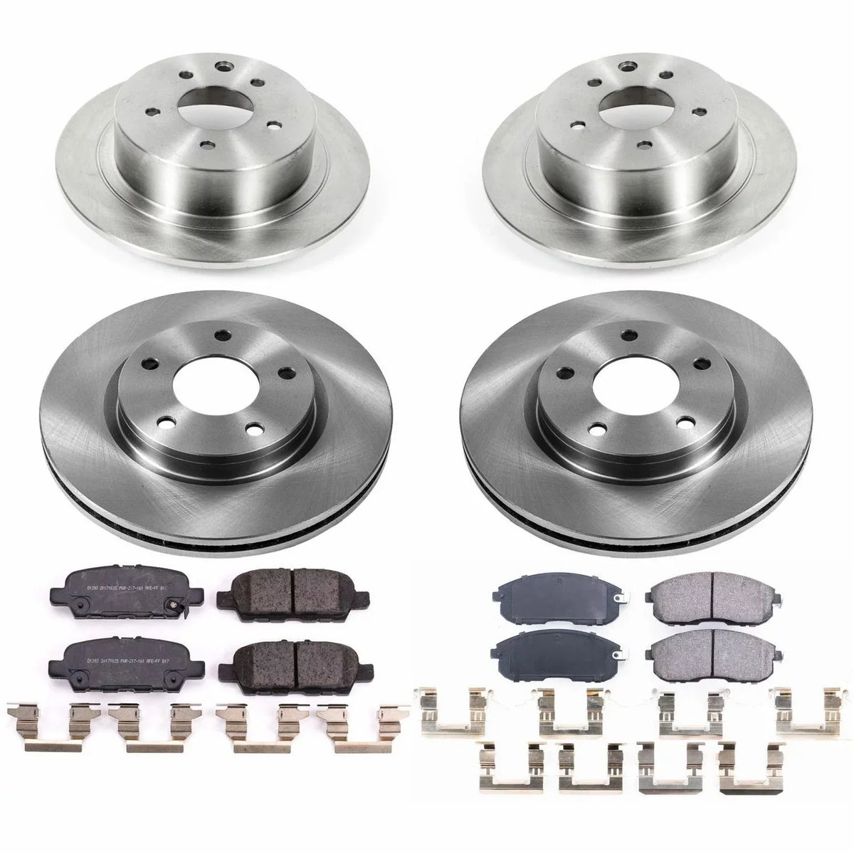 Power Stop Front and Rear Stock Replacement Brake Pad and Rotor Kit  Fits 2019 Nissan Sentra