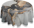 Dreamtimes 60" Natural Luxury Abstract Fluid Art Painting Round Tablecloth 60In,Waterproof Round Table Cloths with Umbrella Hole and Zipper,Party Patio Table Covers for Outdoor Backyard //Picnic