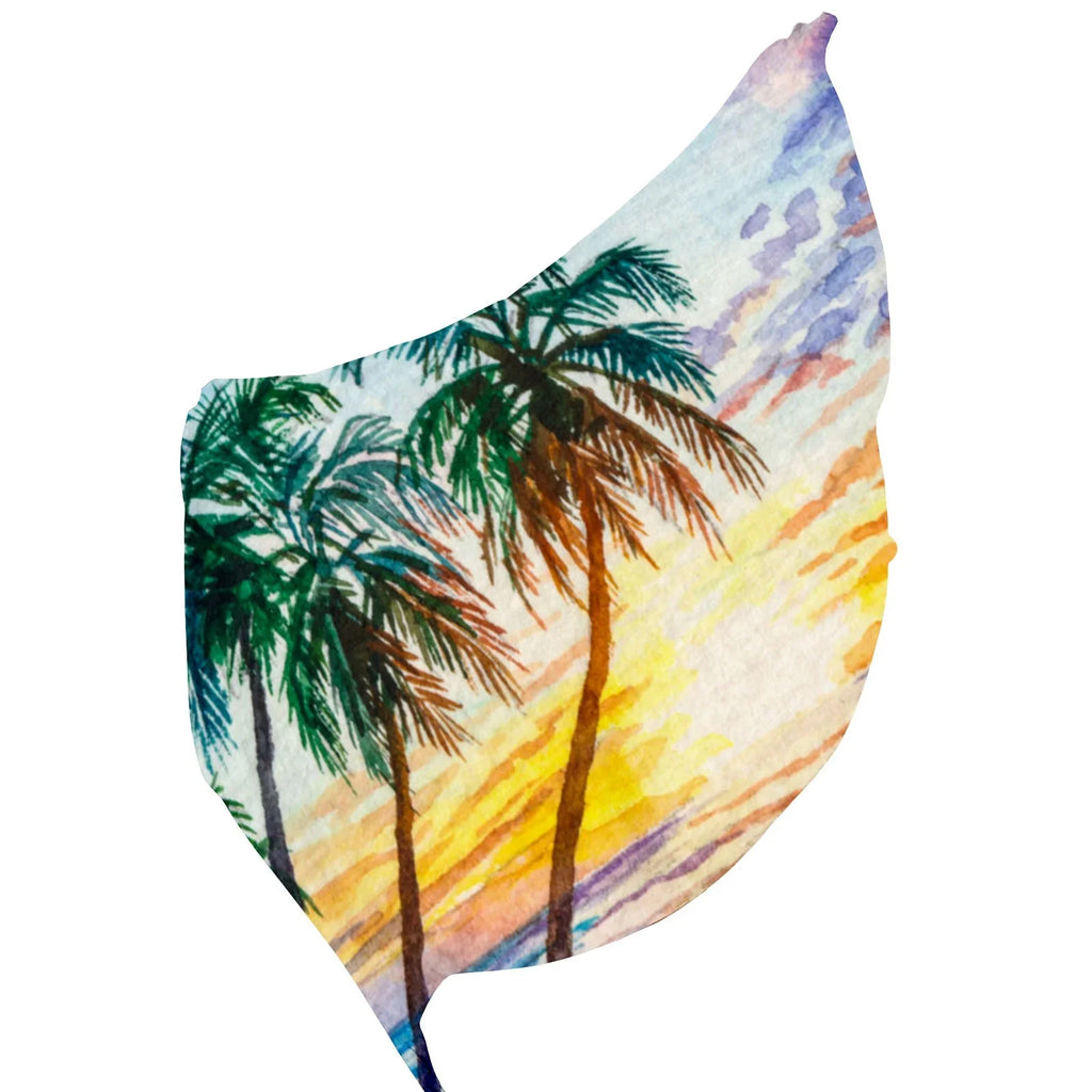 Seascape Sunset Silk Long Scarf for Women Large Oblong Sunscreen Shawls Wraps Neck Headscarf Hair Wraps Gift Packed