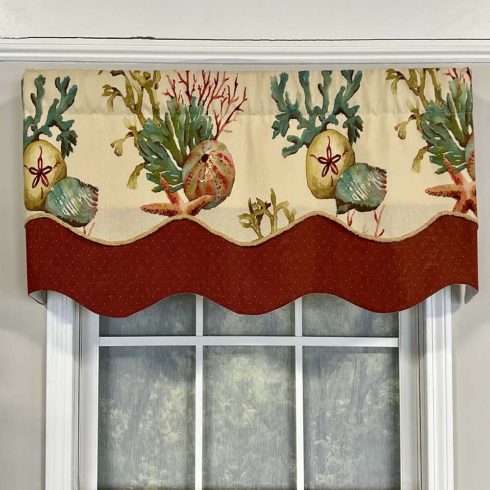 Home Seabed Glory Window Treatment Valance 3" Rod Pocket 50" x 16" Oyster
