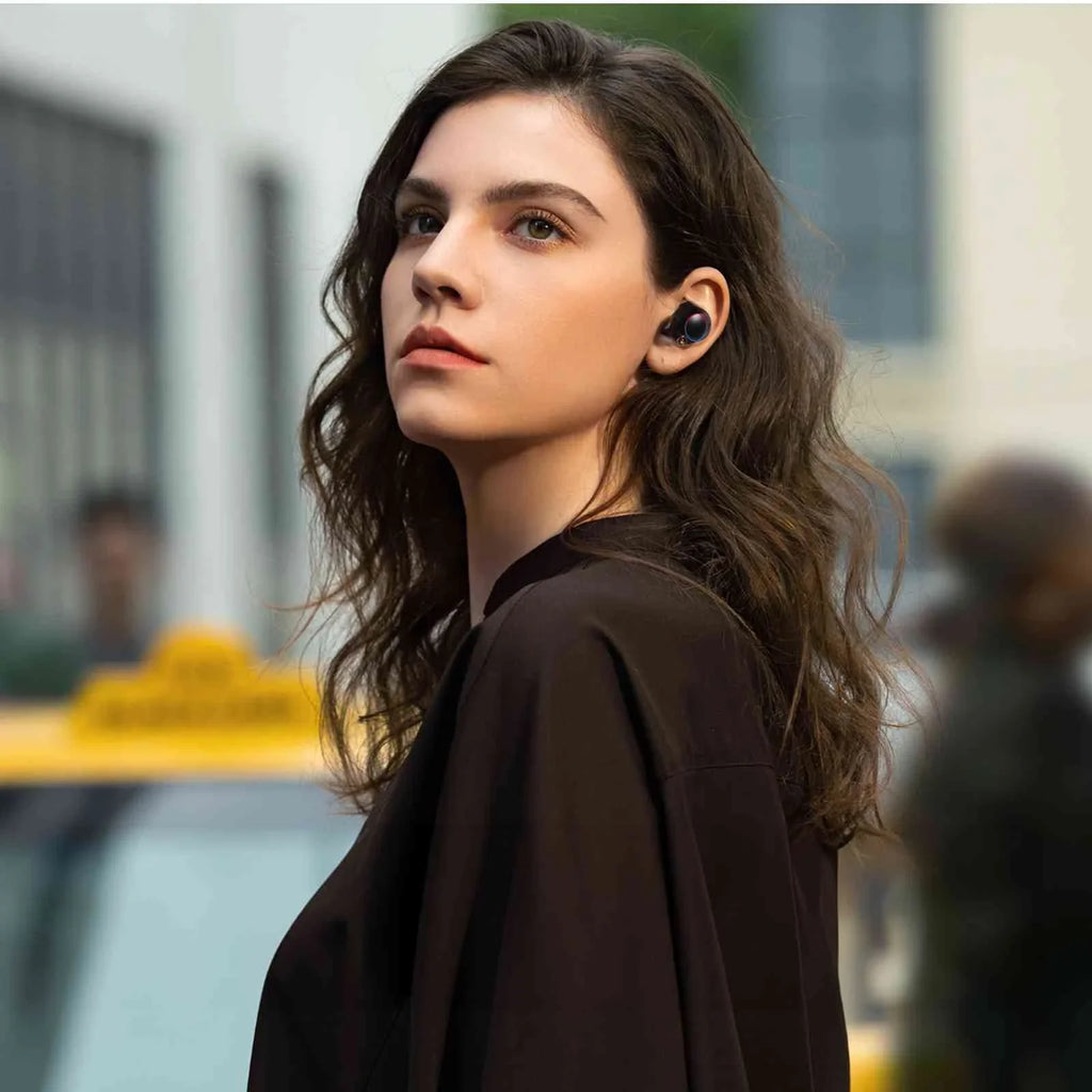 UrbanX True Wireless Bluetooth Earbuds + Charging Case, Black, Dual Connect,  Water Resistance, Bluetooth 5.2 Connection, Balanced, Bass Boost Compatible with Lenovo Tab  Gen 2