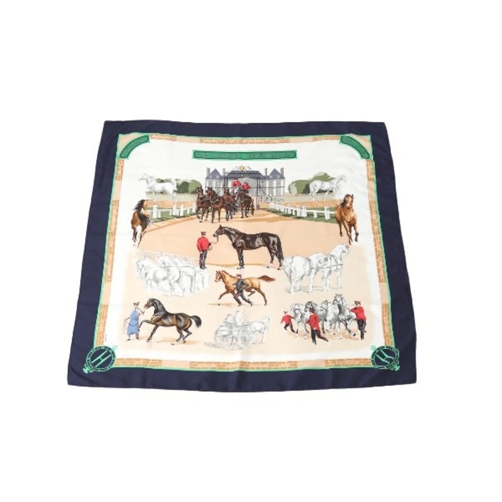 Pre-Owned     Kare90 Hermes Navy Scarf (Good)