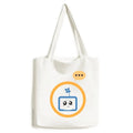 Clover Injustice Small  Face Cartoon Expression Sack Canvas Tote Shoulder Bag