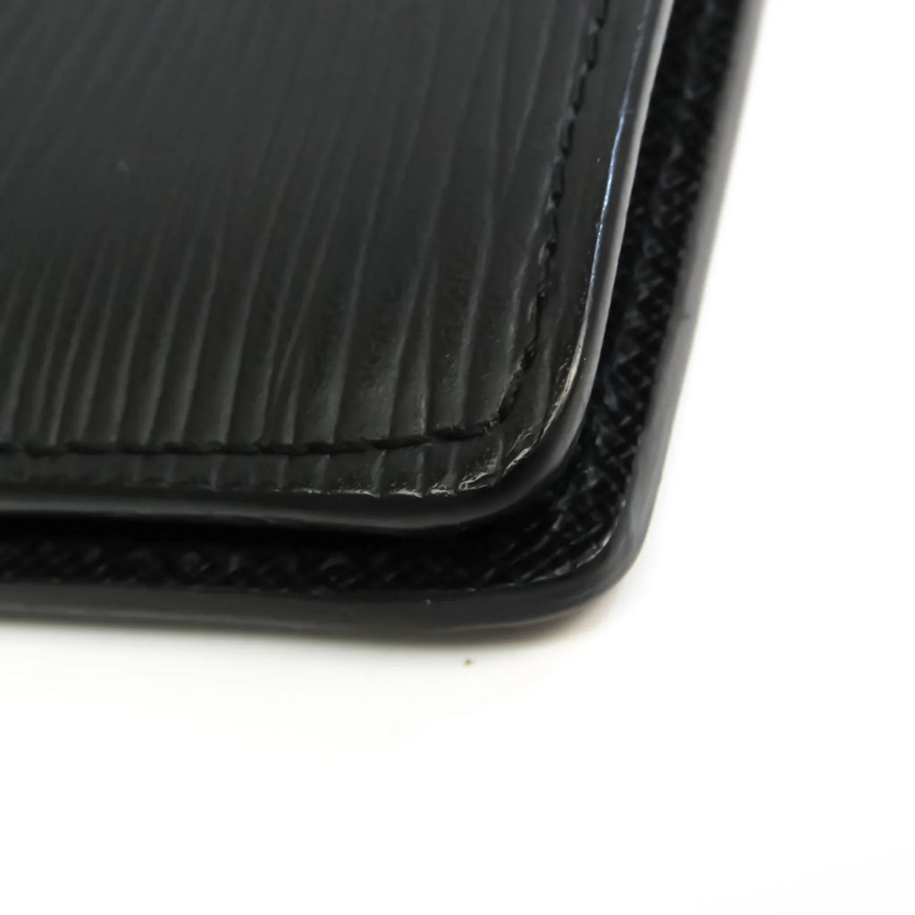 Pre-Owned Louis Vuitton Epi Portefeuille Brazza  Men's Epi Leather Long Wallet (bi-fold) Noir (Good)