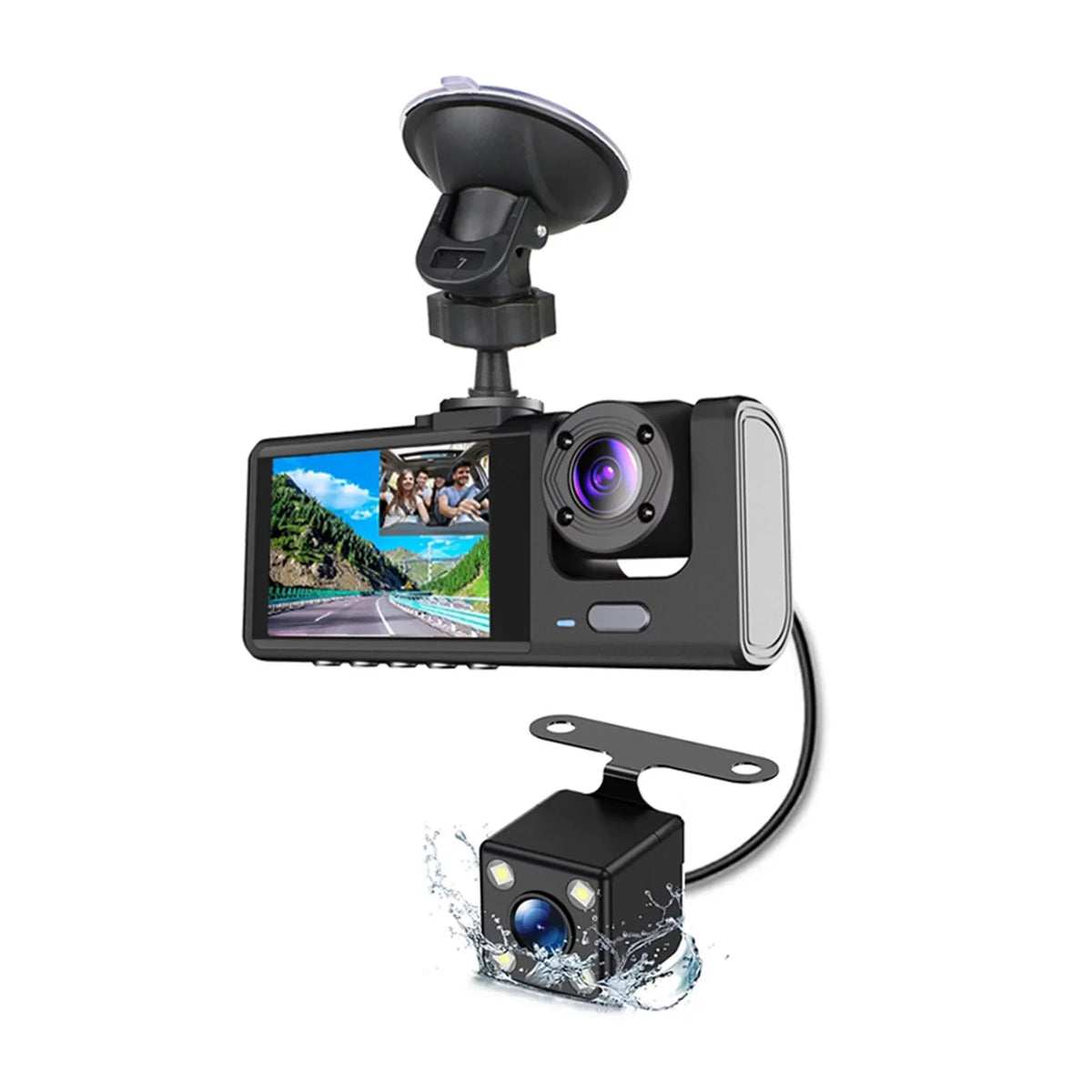 Moobody  Versatile Dash Cam for Car Safety,3-in-1 Car Safety Dash Cam,1080P+720P+480p, Car Rearview Mirror