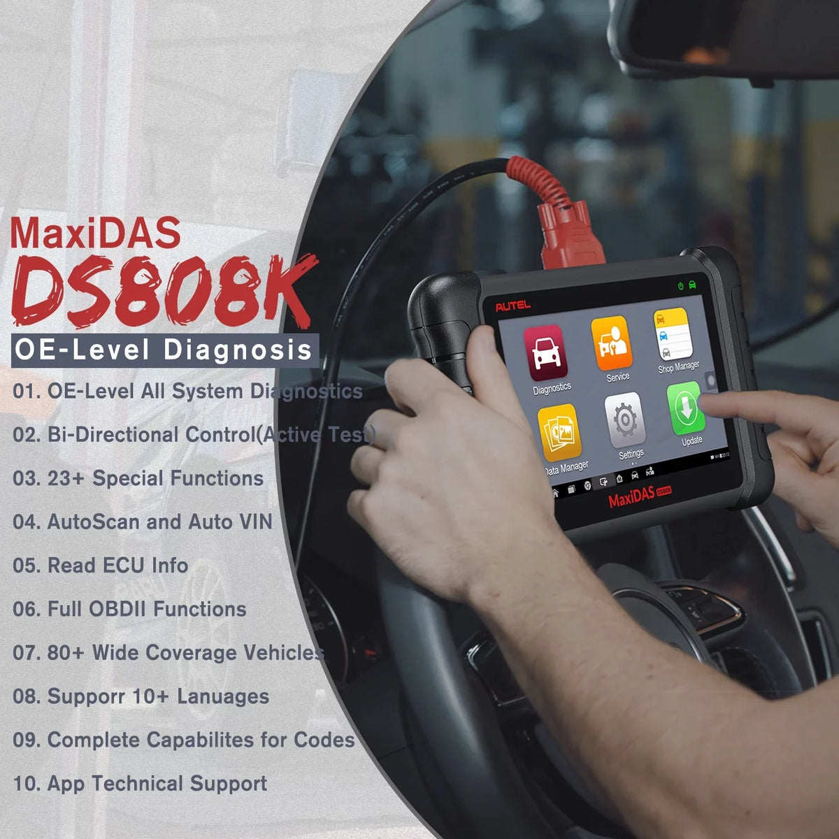 Autel Scanner MaxiDAS  Auto Diagnostic Scan Tool, Upgrade of  ,Same as , Bi-directional Control