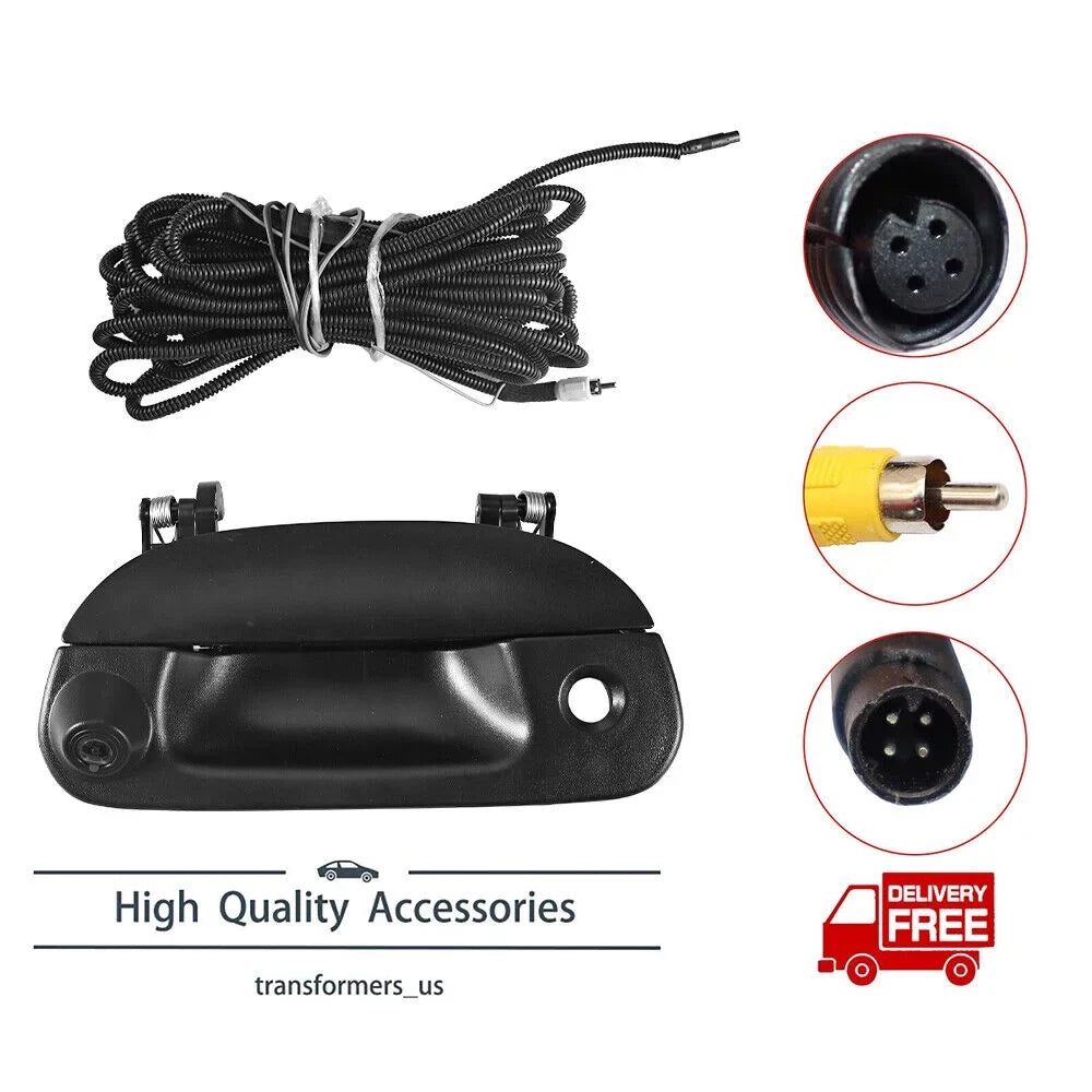 Rear View Backup Camera Kit w/ Wiring & Tailgate Handle For 97-07 Ford