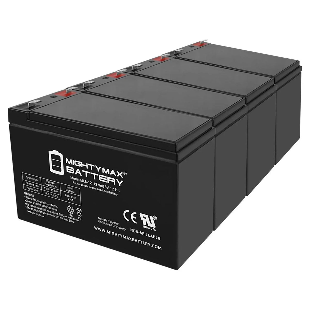 12V 8Ah  Battery Replacement for Sea Doo Sea Scooter  - 4 Pack