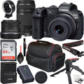 Canon   Mirrorless Camera with - 18-45mm f/4.5-6.3   Lens + Canon  75-300mm f/4-5.6  Lens + 64GB Memory Card + Tripod + Case & More