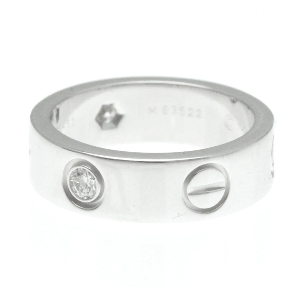 Pre-Owned Cartier Love Love Ring White Gold (18K) Fashion Diamond Band Ring Silver (Good)