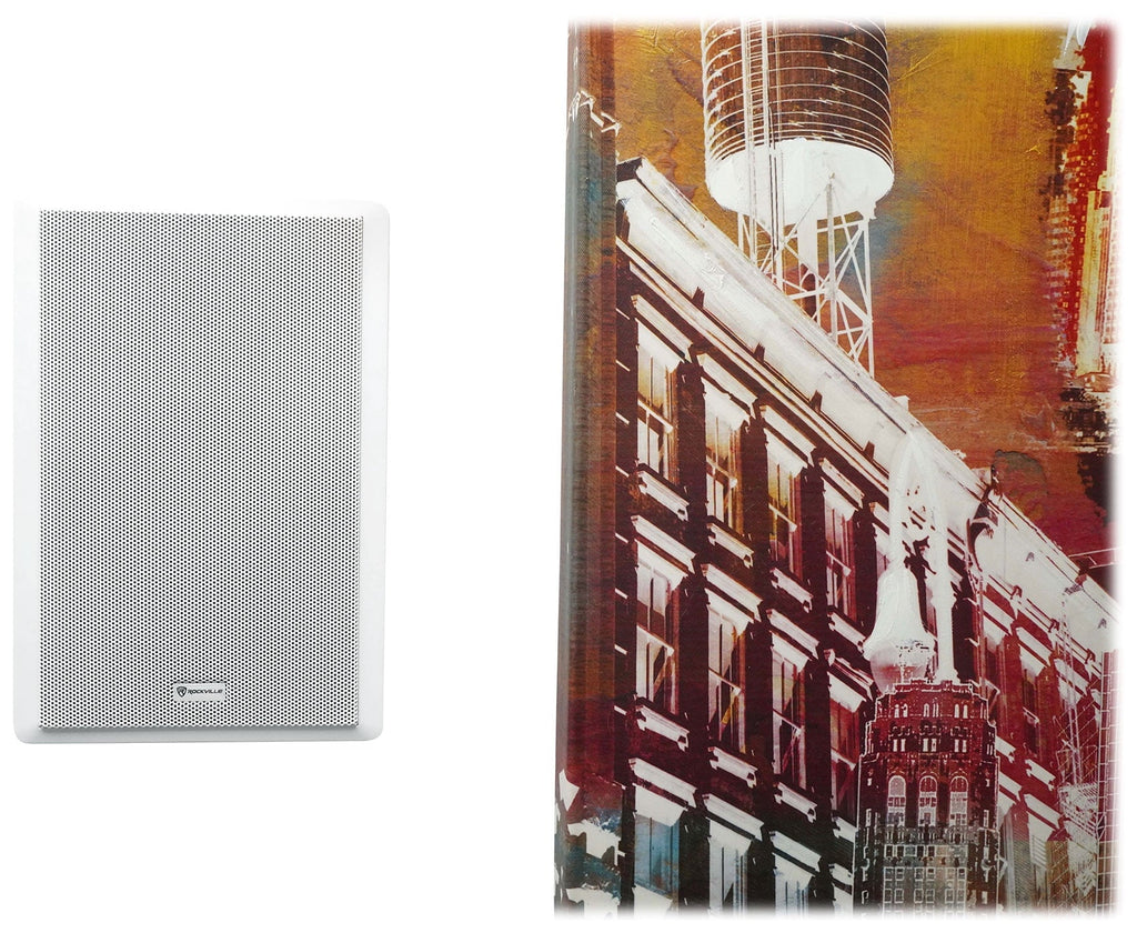 6-Zone Amp+4  White Pendant+6 Slim White Wall Speakers 4 Restaurant/Bar/Cafe