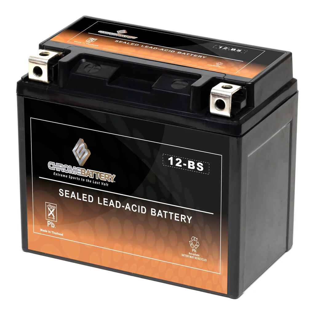 Chrome Battery Ytx12-bs (12-bs 12 Volts,10 Ah, 180 Cca) Motorcycle Battery for Suzuki 1000cc Gsx-r1000 2003