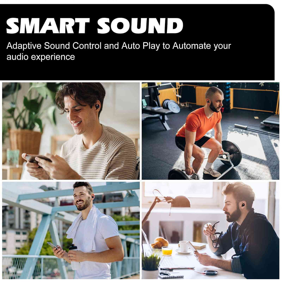 UrbanX True Wireless Bluetooth Earbuds + Charging Case, Black, Dual Connect,  Water Resistance, Bluetooth 5.2 Connection, Balanced, Bass Boost Compatible with Lenovo Tab3 8 Plus
