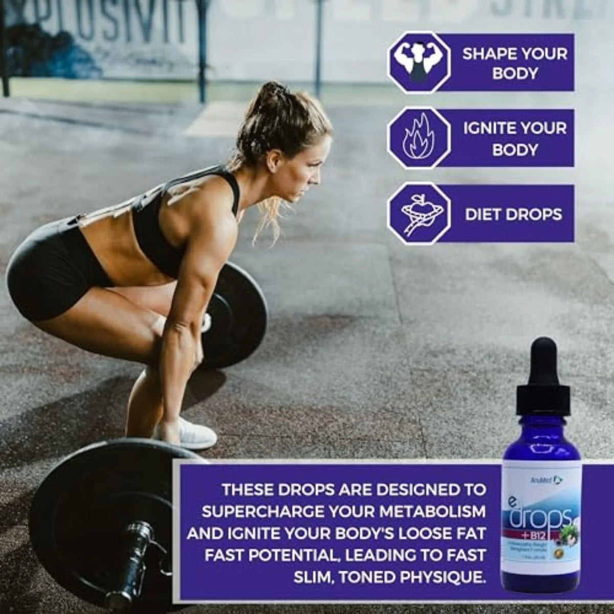 Anumed e-Drops+ - Metabolism, Control Hunger, Fast Transformation Healthy Weight Management - Natural Vegan, Keto Friendly for Women & Men 1oz w/Bonus Worldwidenutrition Multi-Purpose Key Chain
