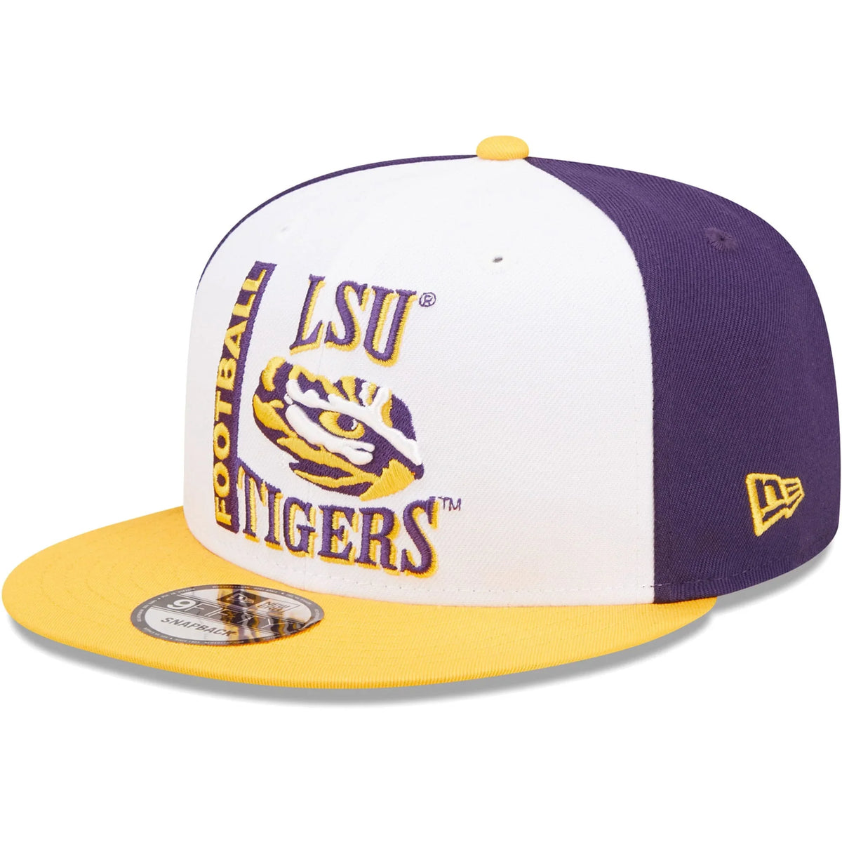 Men's New Era White/Purple  Tigers Retro Sport 9FIFTY Snapback Hat -